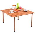Folding Wooden Camping Roll Up Table with Carrying Bag for Picnics and Beach - Gallery View 8 of 12